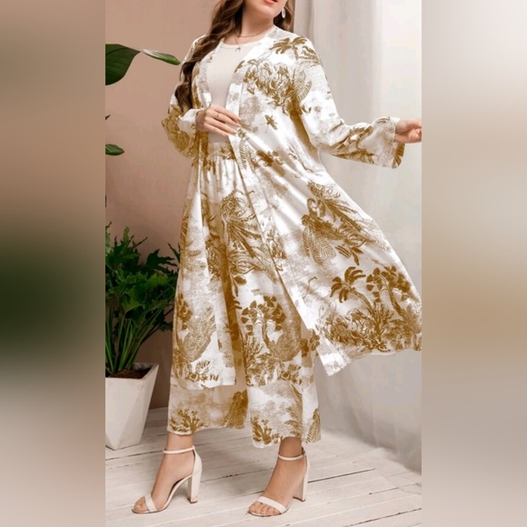 BNWT!! BOHO KIMONO STYLE PANT SUIT!! COAT & PANTS ONLY!! - Picture 1 of 6